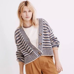 Madewell Chunky Knit Striped Cardigan size M